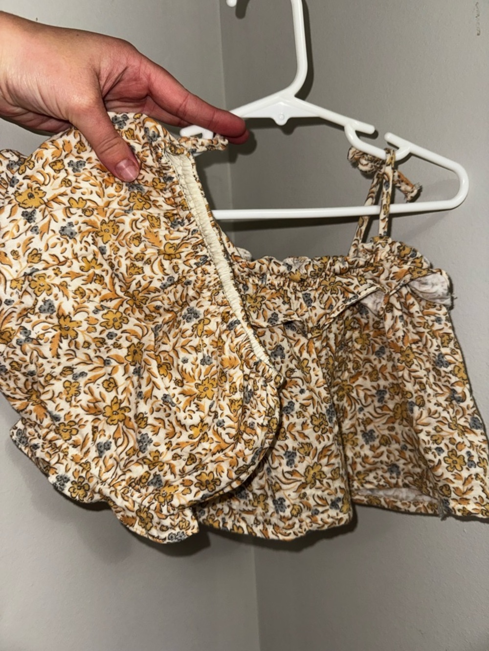 Rylee + Cru Cream and Mustard Floral Kids Matching Set